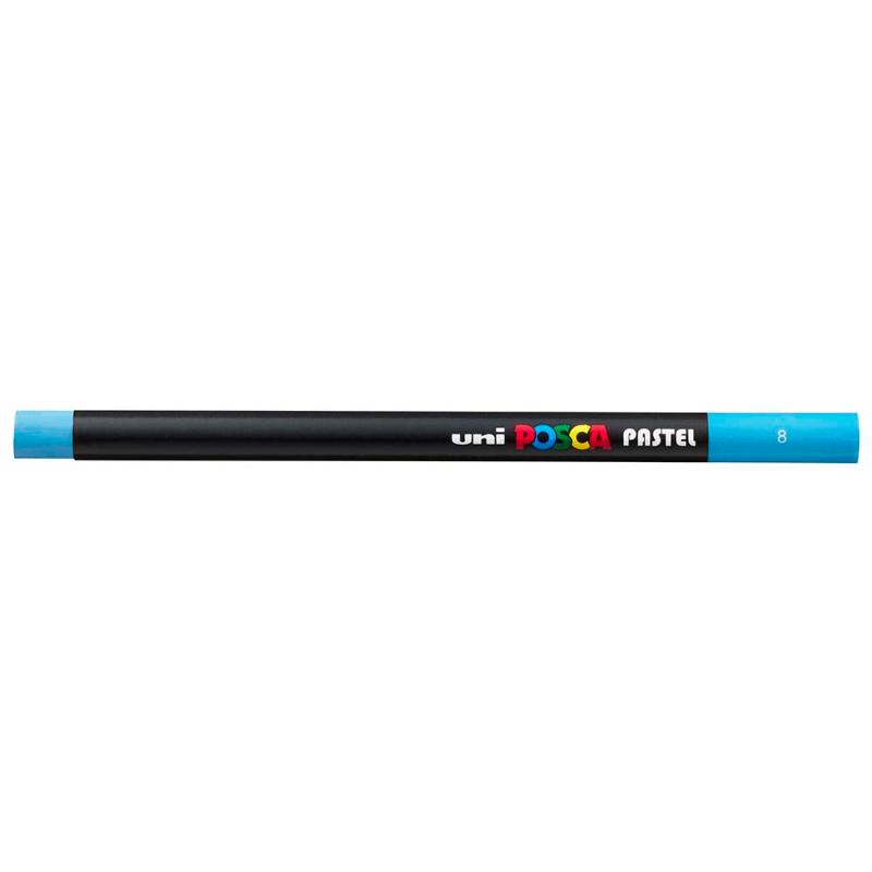 Uni Posca Pastel Light Blue stick, perfect for serene skies and floral designs, offering smooth, blendable colors.