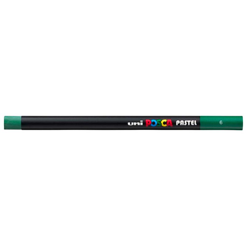 Uni Posca Pastel Green marker for vibrant, smooth finishes on various surfaces, perfect for mixed-media and creative techniques.