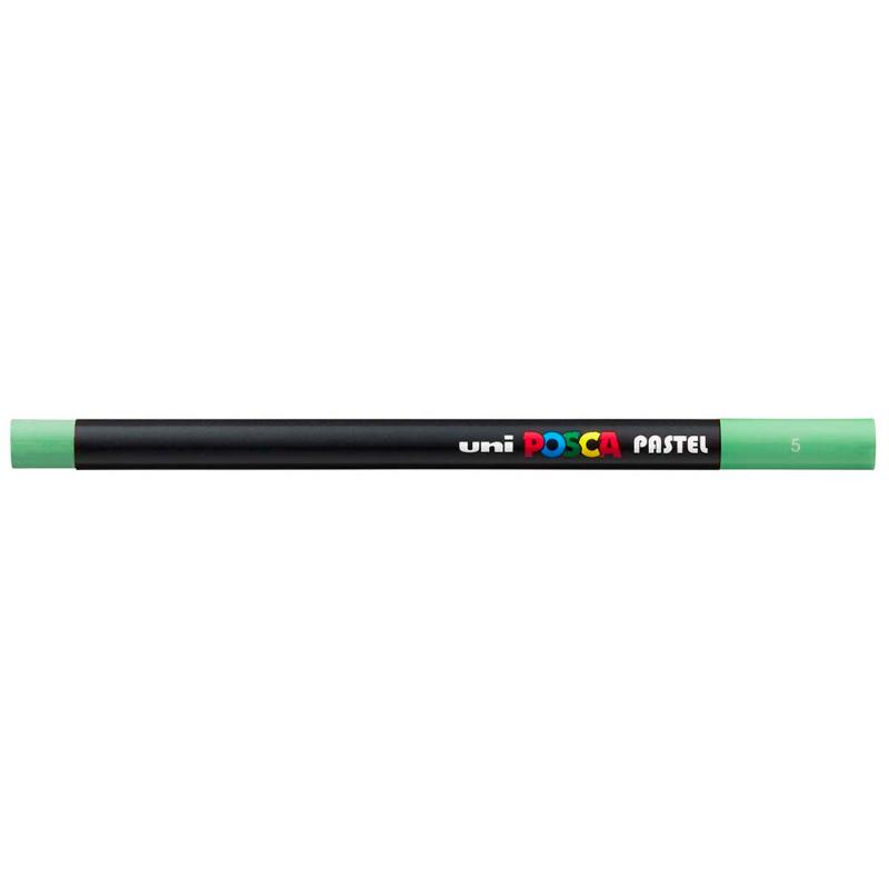 Uni Posca Pastel Light Green marker, perfect for vibrant art on various surfaces with smooth application and excellent blending.