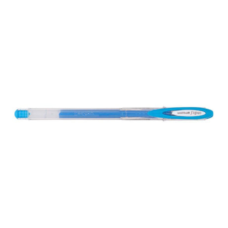 Uni-Ball Signo Angelic 0.7mm gel pen in blue, featuring smooth ink flow, ergonomic design, and vibrant waterproof ink.