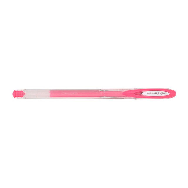 Uni-Ball Signo Angelic 0.7mm capped red gel pen for smooth, vibrant writing and artistic sketches, fade-resistant and waterproof.