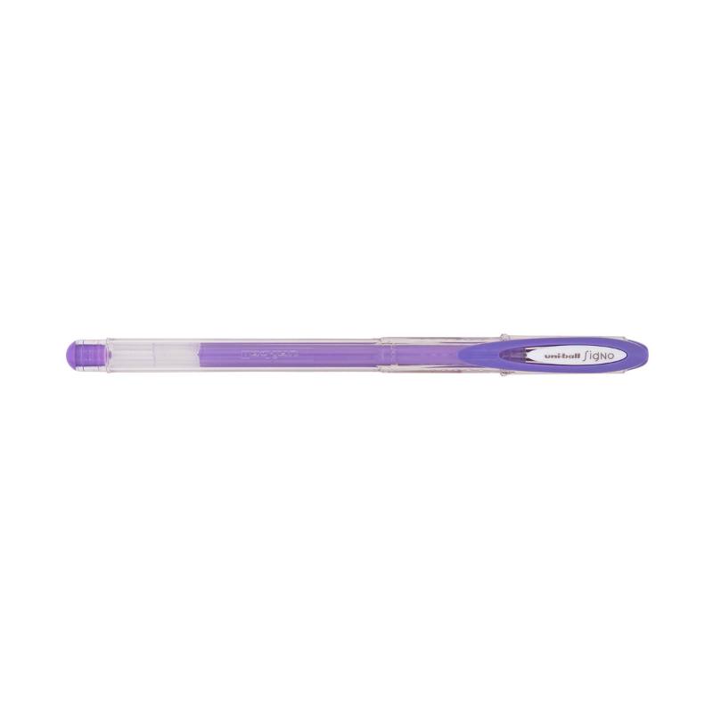 Violet Uni-Ball Signo Angelic gel pen with 0.7mm tip, designed for smooth writing and vibrant creativity.