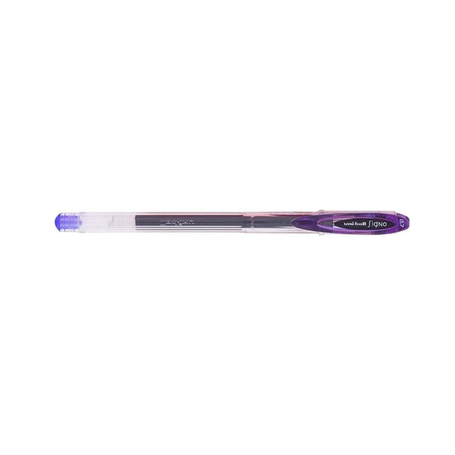 Uni-ball Signo Fine 0.7mm Capped Violet UM-120 gel pen features a fine tip, vibrant violet ink, and ergonomic design for precise writing.