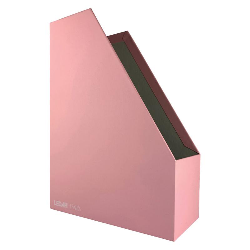 Chic pink Ledah Pastels Magazine File for organized documents, featuring customizable nameplate and eco-friendly materials.