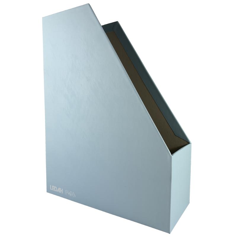 Ledah Pastels Blue Magazine File for A4 papers, eco-friendly, durable design, customizable nameplate for easy organization.