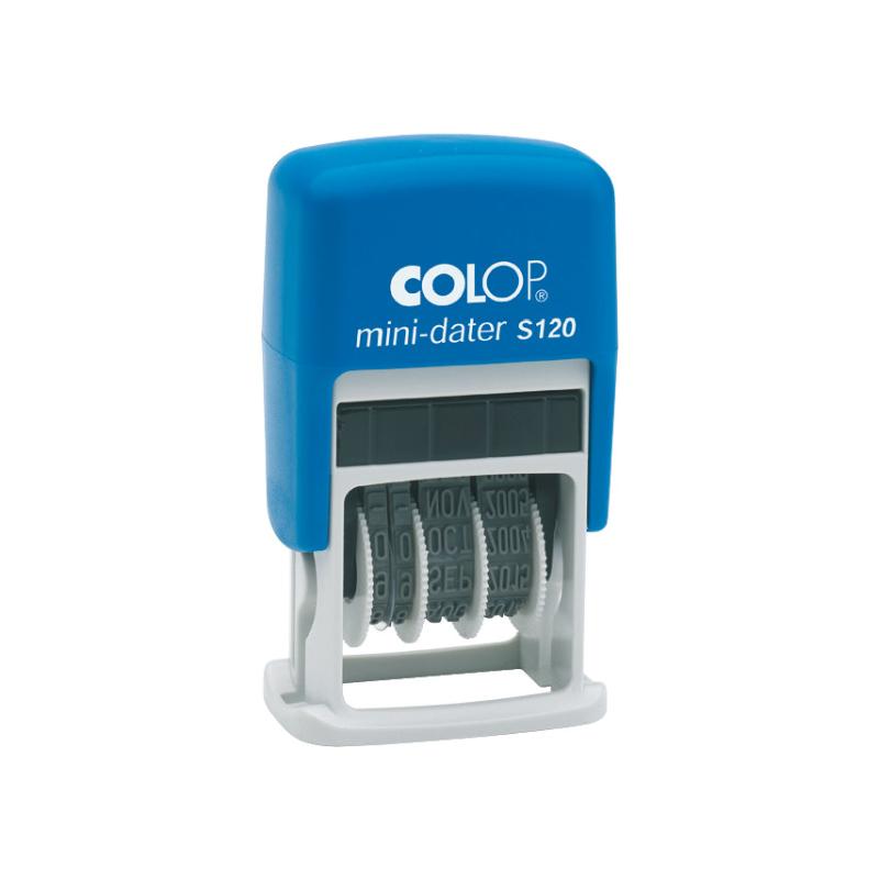 Compact Colop S160 L1 Mini Dater 5x25mm marking documents as 'RECEIVED' with self-inking precision.