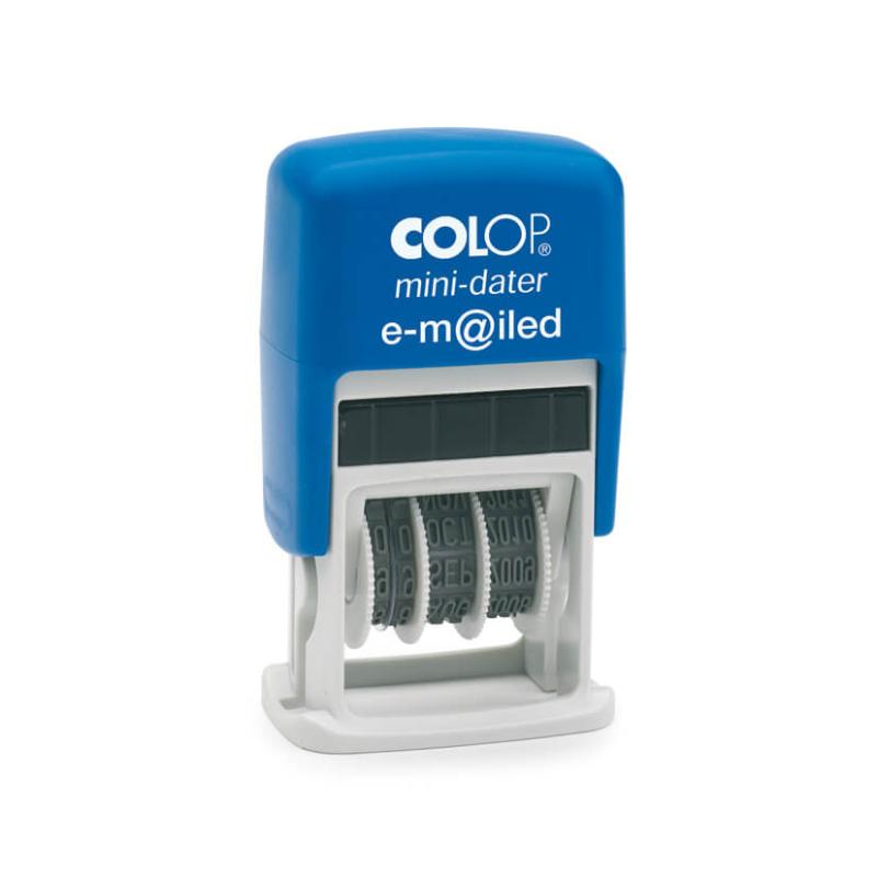 Black Colop S160 L4 Mini Dater, 5x25mm, compact self-inking tool for clear date stamping in offices or classrooms.