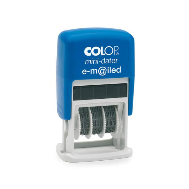 Black Colop S160 L4 Mini Dater, 5x25mm, compact self-inking tool for clear date stamping in offices or classrooms.