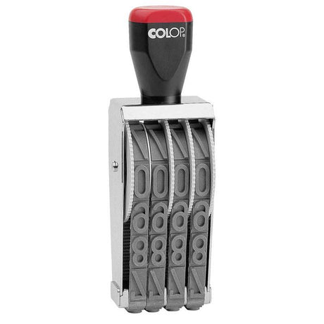 Colop Stamp Numberer 18004, 4-band adjustable numbering stamp with 18mm impression for professional documentation.