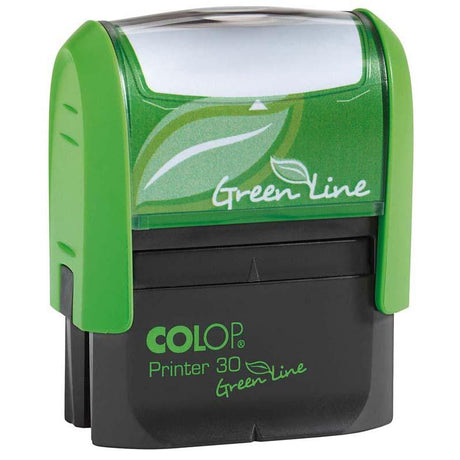 Eco-friendly self-inking stamp, 18x47mm, perfect for professional documents and crafts, made from recycled materials.
