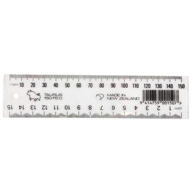 Taurus Ruler 150mm Clear - durable transparent ruler for precise measuring and drawing, perfect for students and professionals.