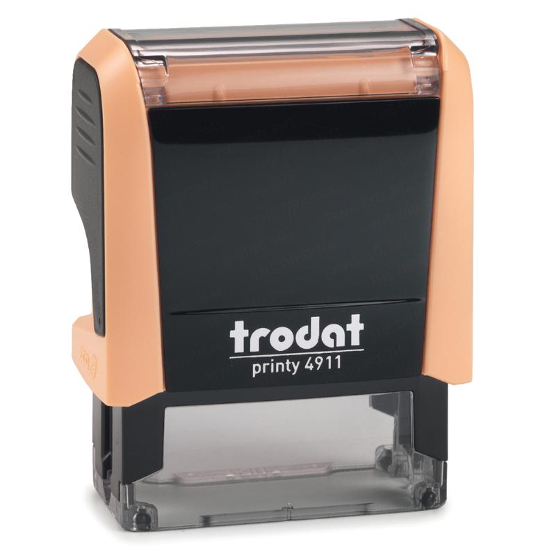 Self-inking Trodat Printy 4911 stamp in pastel cream, perfect for creative projects and professional documents.