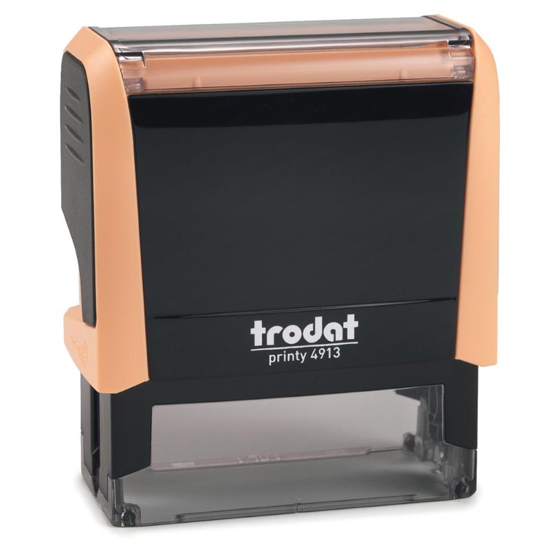 Elegant pastel cream self-inking stamp for clear impressions in office or creative projects.