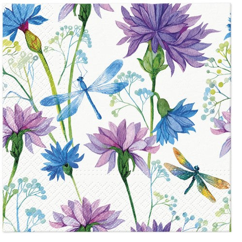 Lunch Napkin - Paw Décor Flower Dragonfly (33cm)