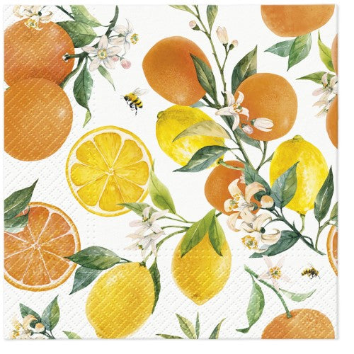 Lunch Napkin - Paw Décor Citrus With Bees (33cm)