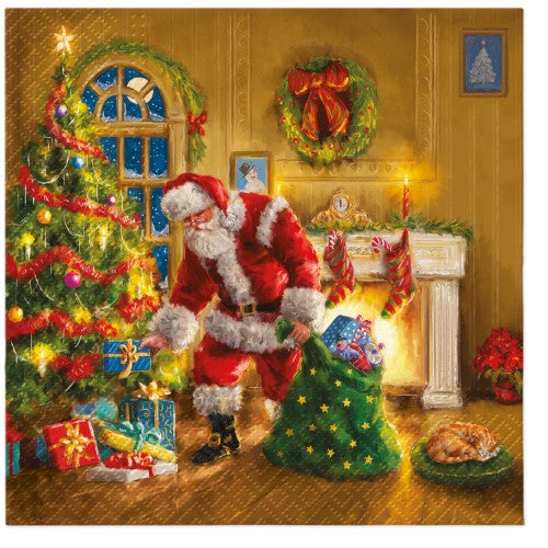Lunch Napkin - Paw Décor Santa Is Here (33cm)