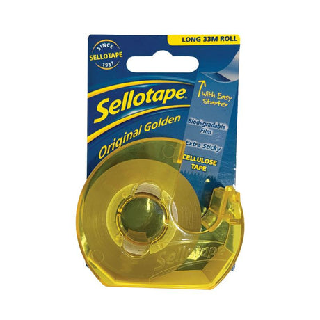 Sellotape 3272 cellulose tape dispenser, 18mm x 33m, eco-friendly with easy tear feature for crafting and packaging.