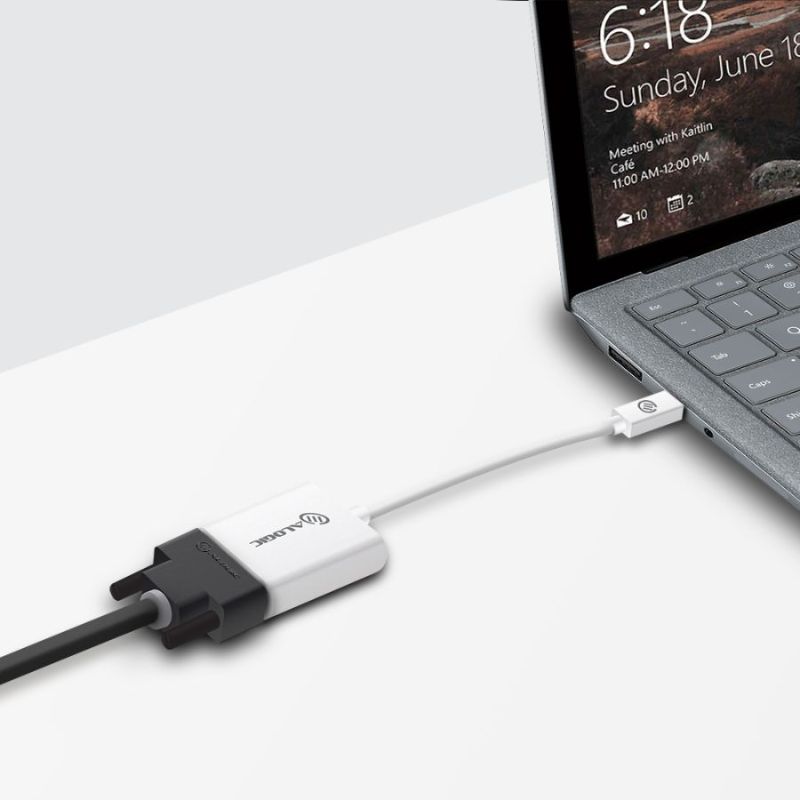 Alogic Mini DisplayPort to VGA Adapter enables 1920x1200 resolution for seamless connections between devices.