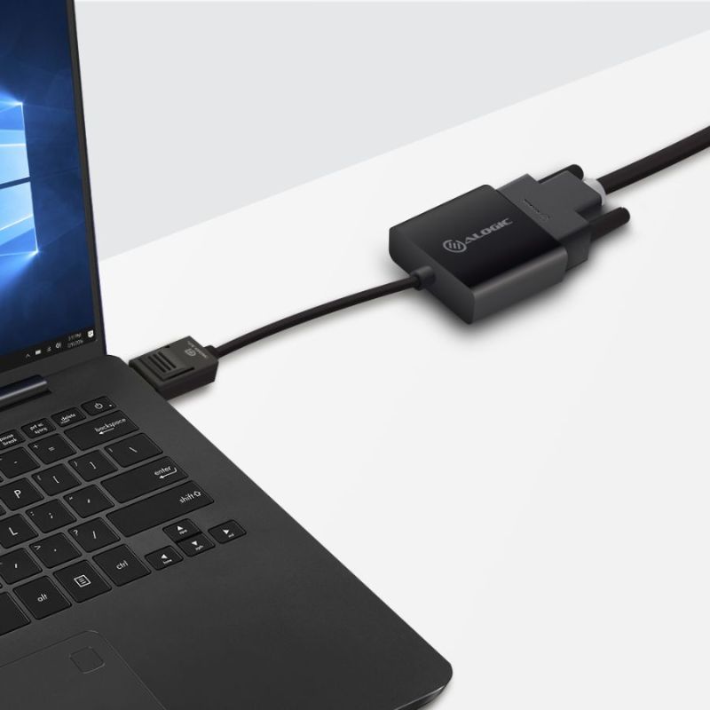 Alogic 15cm DisplayPort to DVI adapter for seamless digital connectivity with high-quality signal conversion.