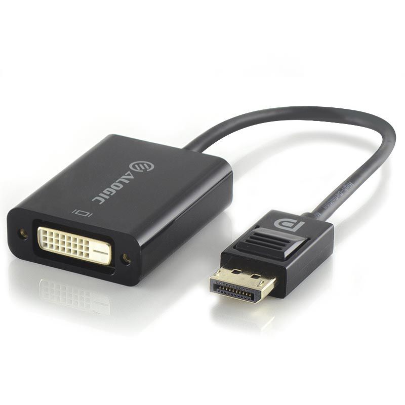 Alogic 15cm DisplayPort to DVI Adapter, premium build for clear signal, supports 1920x1200 resolution, ideal for gaming and presentations.