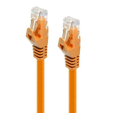 Alogic CAT6 0.5m orange Ethernet cable, ideal for high-speed gaming and streaming, with durable RJ45 connectors.