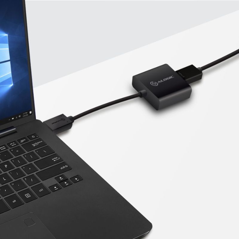 Alogic 20cm DisplayPort 1.2 to HDMI adapter, 4K 60Hz, gold-plated connectors for seamless device connectivity.