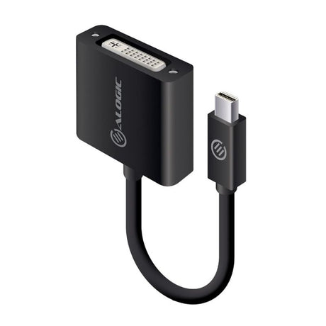 Alogic 20cm Mini DisplayPort to DVI Adapter, supports 4K resolution, compact design, ideal for laptops and desktops.