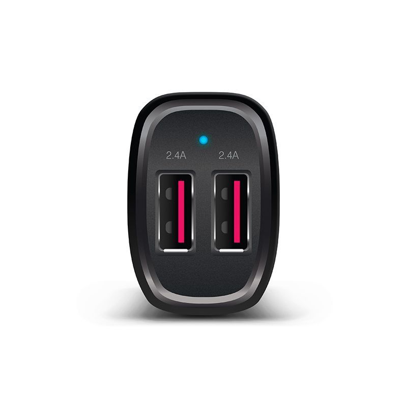 Alogic 2 Port USB-A Car Charger: fast, compact charger with Smart Charge for efficient dual device charging on the go.