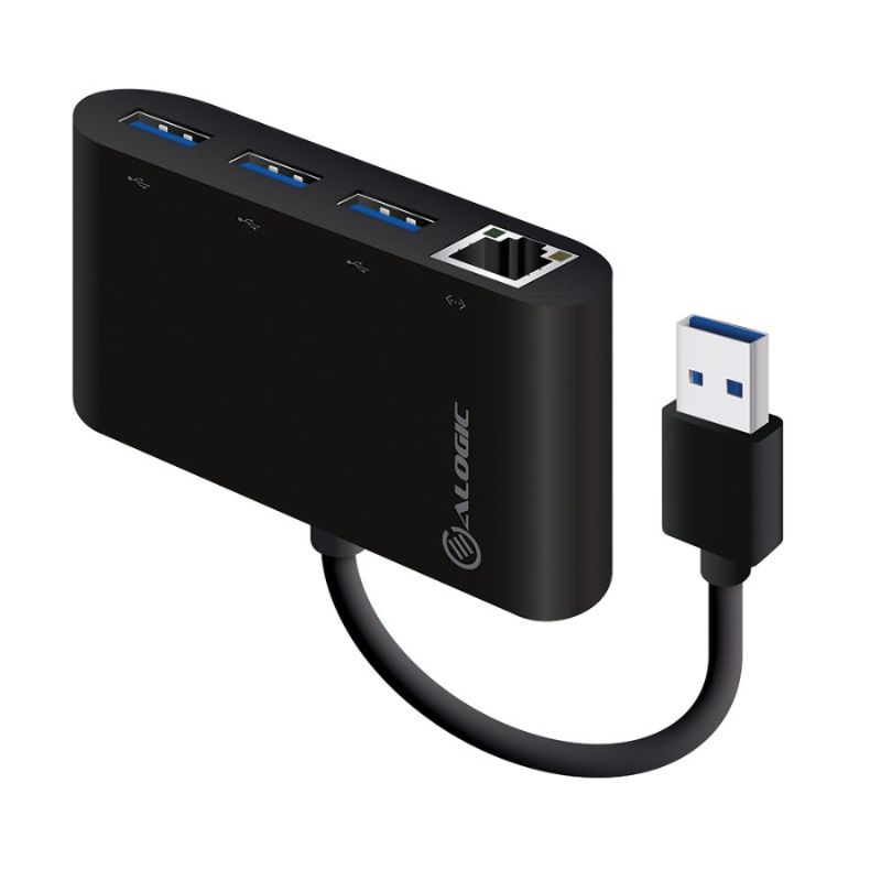 Alogic USB 3.0 Hub with 3 ports and Gigabit Ethernet for fast connectivity and seamless multitasking.