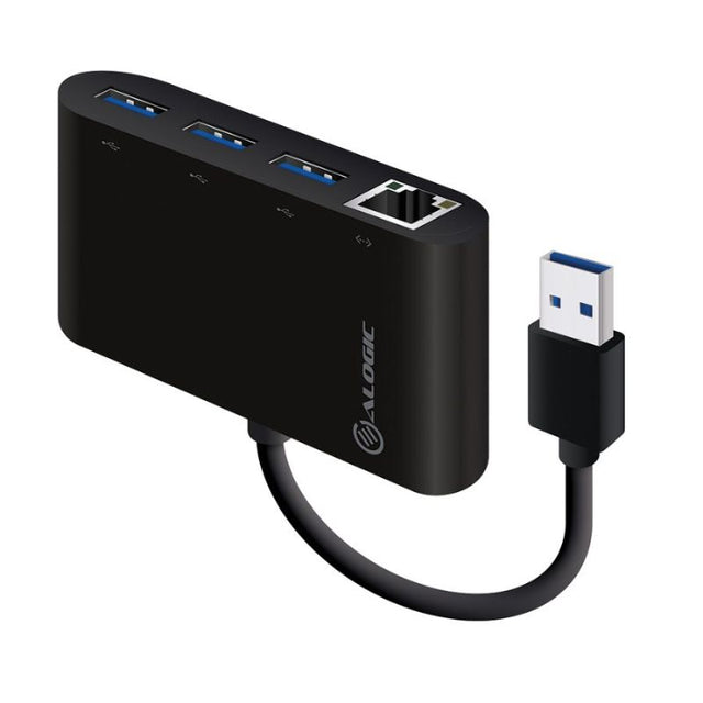 Alogic USB 3.0 Hub with 3 ports and Gigabit Ethernet for fast connectivity and seamless multitasking.