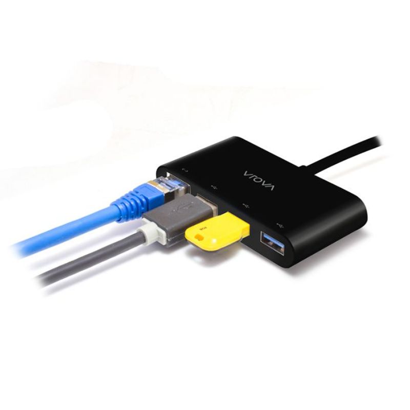 Alogic USB 3.0 hub with 3 ports and Gigabit Ethernet for fast connectivity and data transfer up to 5 Gbps.