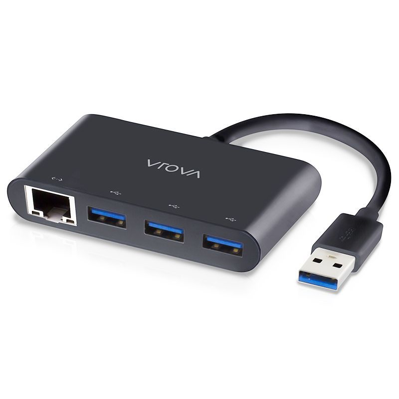 Alogic USB 3.0 Hub with 3 ports and Gigabit Ethernet for fast data transfer and reliable internet connectivity.