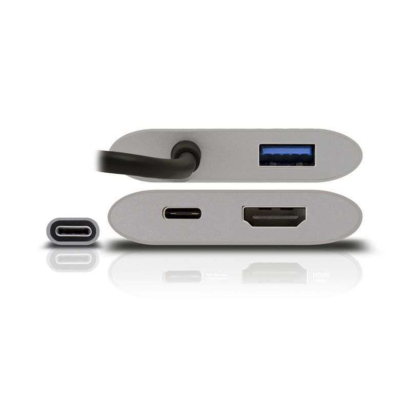 Alogic USB-C MultiPort Adapter with 4K HDMI, 3 USB 3.0 ports, and power delivery for enhanced connectivity and speed.