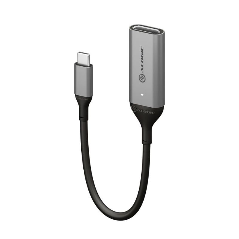 Alogic Ultra 15cm USB-C to DisplayPort Adapter for 4K 60Hz connections, ideal for laptops, tablets, and gaming devices.