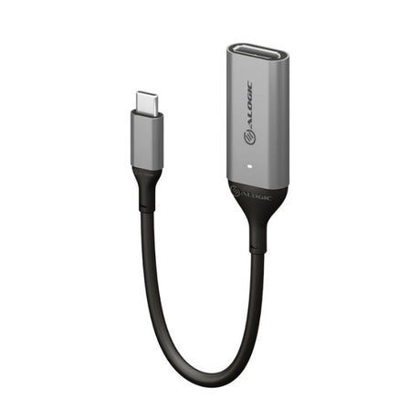 Alogic Ultra 15cm USB-C to DisplayPort Adapter for 4K 60Hz connections, ideal for laptops, tablets, and gaming devices.