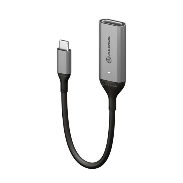 Alogic Ultra 15cm USB-C to DisplayPort Adapter for 4K 60Hz connections, ideal for laptops, tablets, and gaming devices.