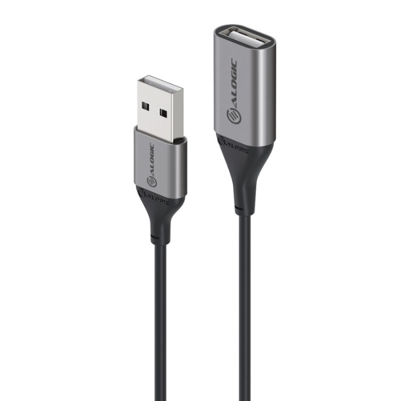 Alogic Ultra USB 2.0 Extension Cable, 1M length, USB-A Male to Female for enhanced connectivity and data transfer.