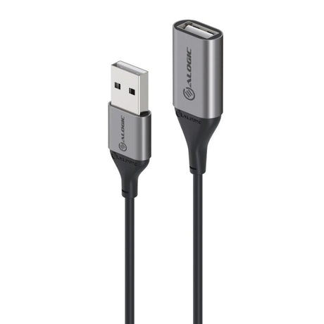 Alogic Ultra USB 2.0 Extension Cable, 1M length, USB-A Male to Female for enhanced connectivity and data transfer.