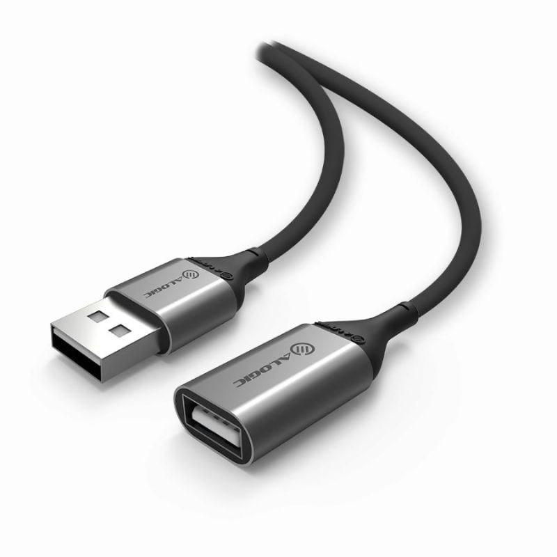 Alogic Ultra USB 2.0 Extension Cable, 1m length, USB-A Male to Female for seamless data transfer and enhanced connectivity.