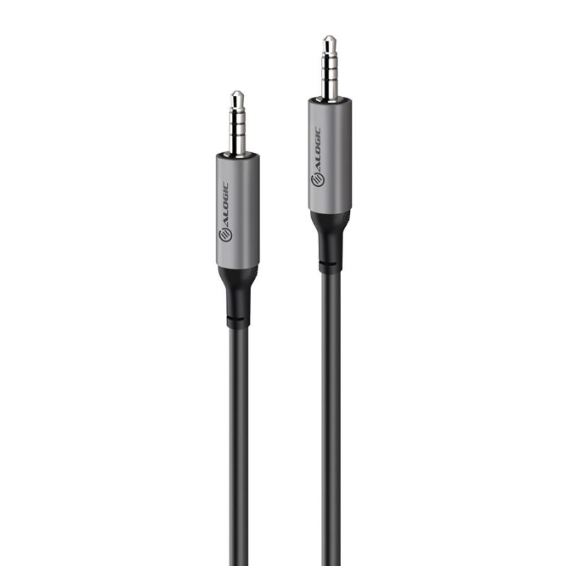 Alogic Ultra 3.5mm Male to Male Audio Cable for high-fidelity sound, perfect for music and gaming, 1.5m long.
