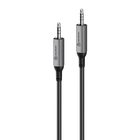 Alogic Ultra 3.5mm Male to Male Audio Cable for high-fidelity sound, perfect for music and gaming, 1.5m long.