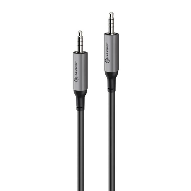 Alogic Ultra 3.5mm Male to Male Audio Cable for high-fidelity sound, perfect for music and gaming, 1.5m long.
