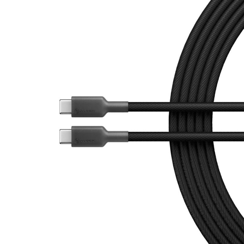 Alogic Elements Pro 1m USB-C to USB-C Cable - 5A Fast Charging, 480Mbps Data Transfer - Black