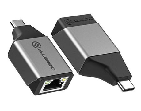 Alogic Ultra Mini USB-C to RJ45 adapter, compact design for reliable high-speed internet connectivity on the go.