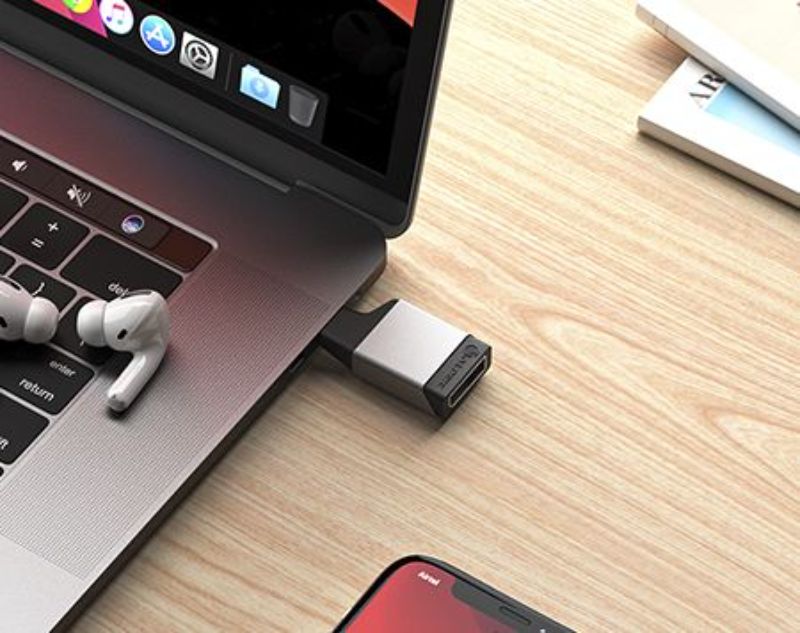 Alogic Ultra Mini USB-C to DisplayPort Adapter in Space Grey, delivers 4K 60Hz resolution for seamless connectivity.