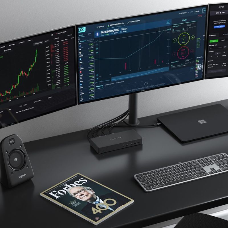Alogic USB-C Triple Display Docking Station MA3 with 4K support, 100W Power Delivery, and three display connectivity options.