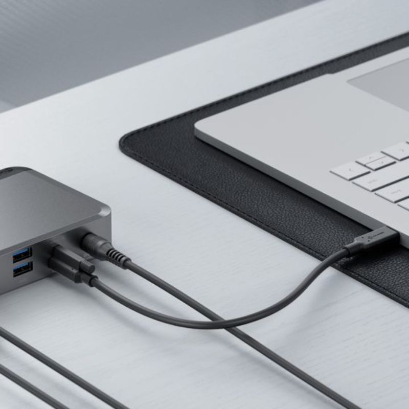 Alogic MX2 USB-C Docking Station with dual 4K output, 65W power delivery, Ethernet, and audio jack.