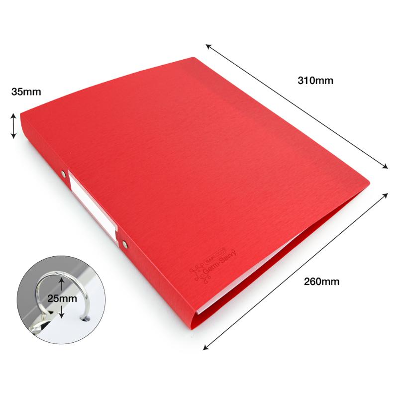 Rapesco Germ-Savvy Antibacterial A4 PP Ring Binder 2/25 Red