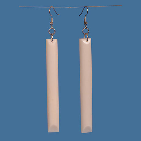 Medium Bone Adze Style Earrings showcasing Maori craftsmanship, handcrafted from premium beef bone, unique Toki design.