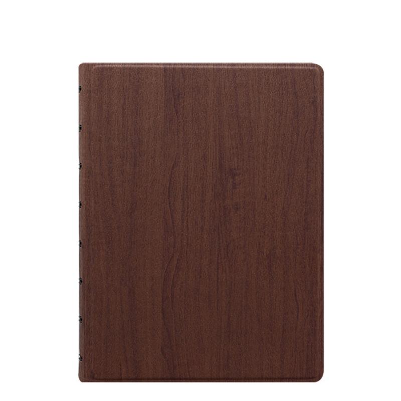 Filofax A5 Architexture Rosewood Notebook featuring a textured cover, 56 ruled sheets, and elastic closure for organization.
